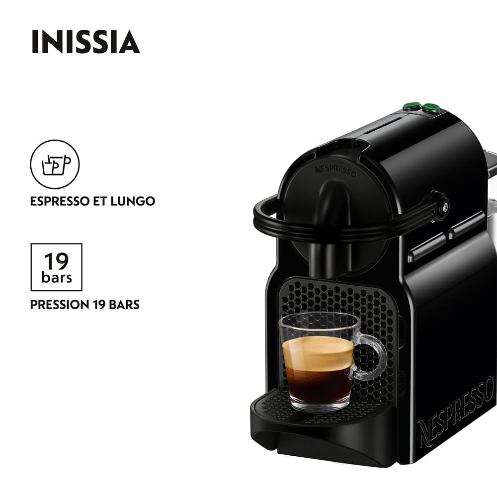 Cafetière à capsules Inissia Noir – Espresso & Lungo, 19 bars, 1260 W – photo 7 – Elbaro