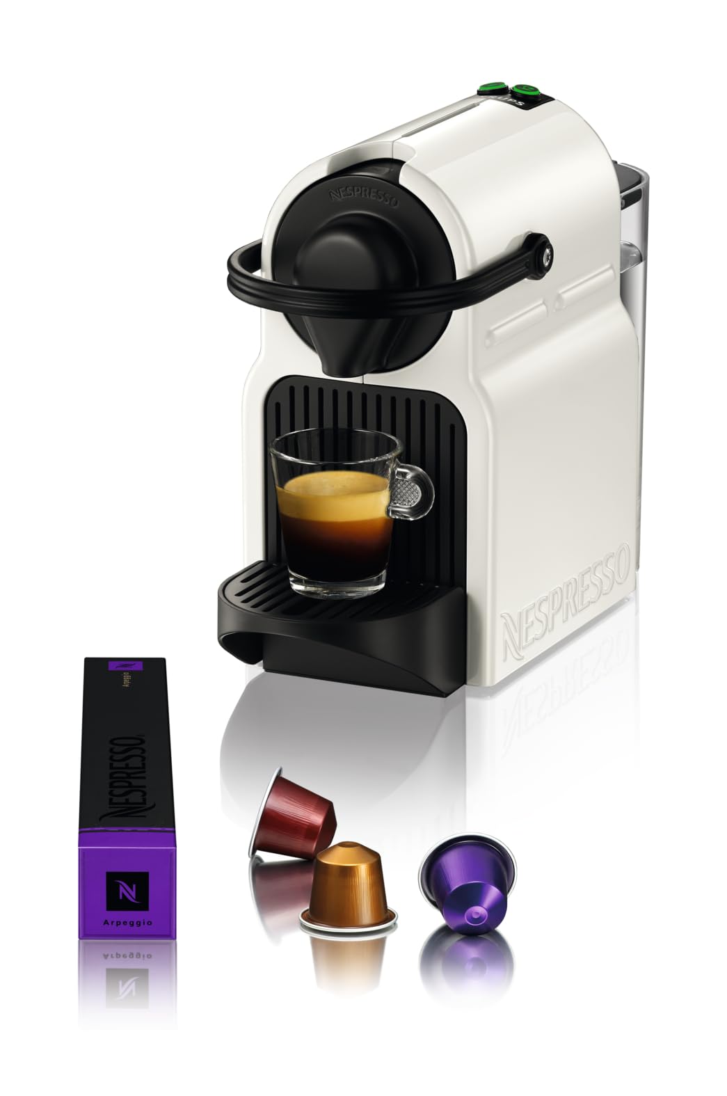 Machine à capsules Inissia Blanc – Cafetière espresso 19 bars, réservoir 0,7 L – Elbaro