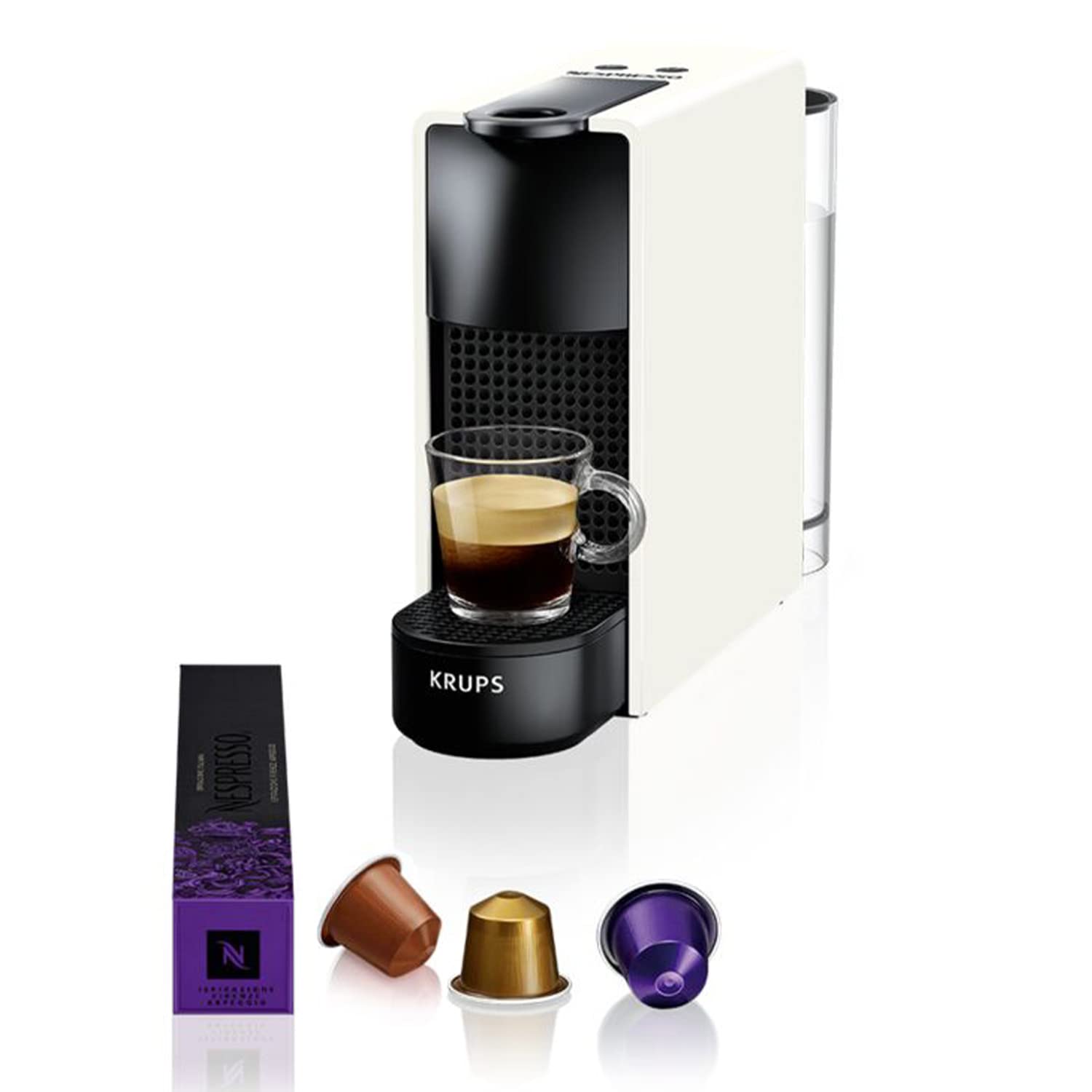 Machine à capsules Essenza Mini – Blanc, format compact, espresso & lungo – Elbaro