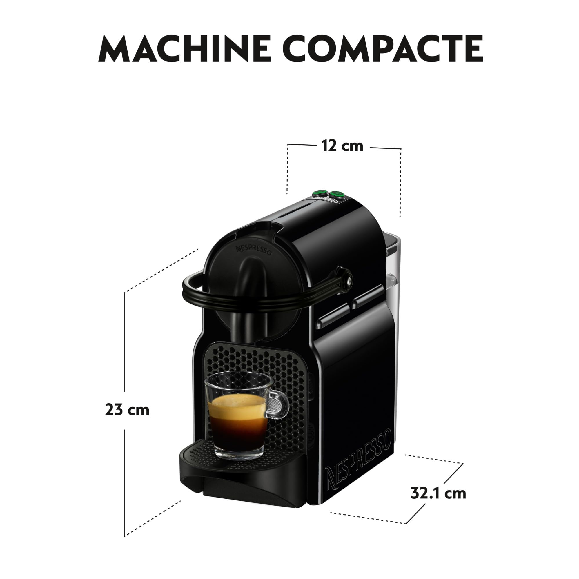 Cafetière à capsules Inissia Noir – Espresso & Lungo, 19 bars, 1260 W – photo 6 – Elbaro
