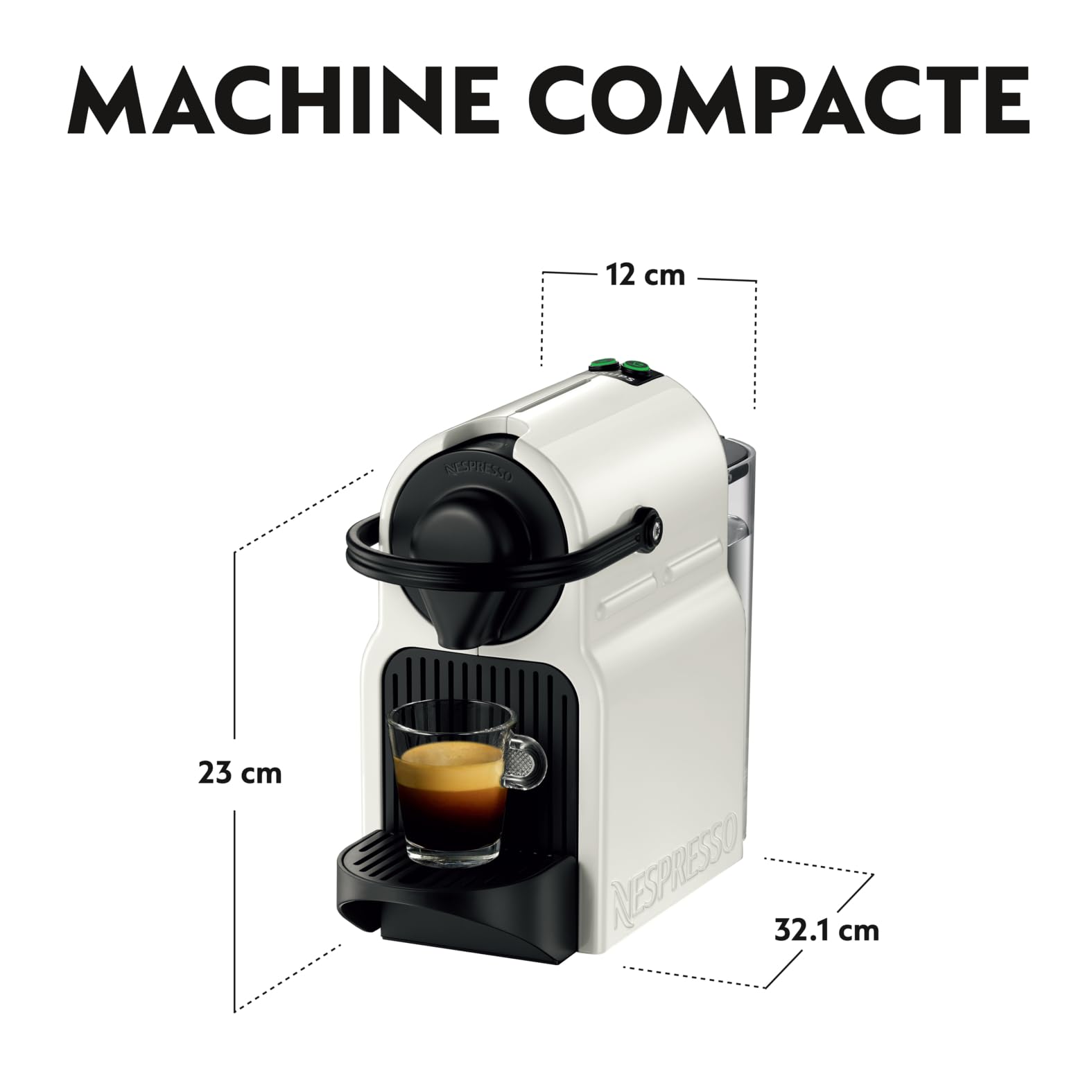 Machine à capsules Inissia Blanc – Cafetière espresso 19 bars, réservoir 0,7 L – photo 6 – Elbaro